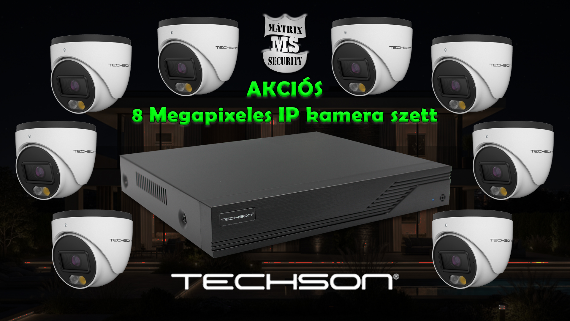 8 Kamerás IP szett 8 MP-es kamerákkal (telepítés nélkül)
